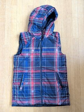 Lululemon Quilted Plaid Hooded Puffer Vest